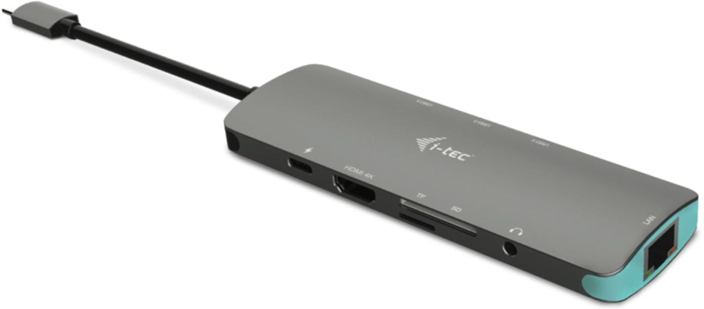Statie de andocare din metal , iTec , Nano 1x HDMI 4K 30Hz 1x LAN 3x USB 3.0 1x PD , gri