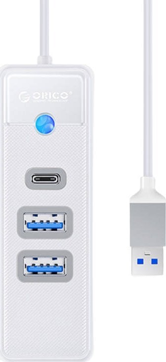 Hub adaptor USB Orico la 2x USB 3.0 + USB-C Orico, 5 Gbps, 0,15 m (alb)