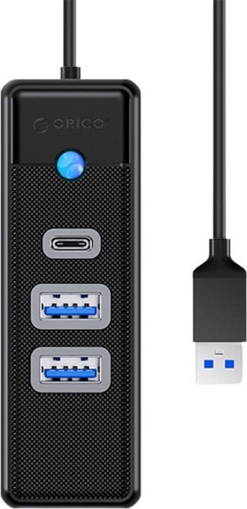 Hub adaptor USB Orico la 2x USB 3.0 + USB-C Orico, 5 Gbps, 0,15 m (negru)
