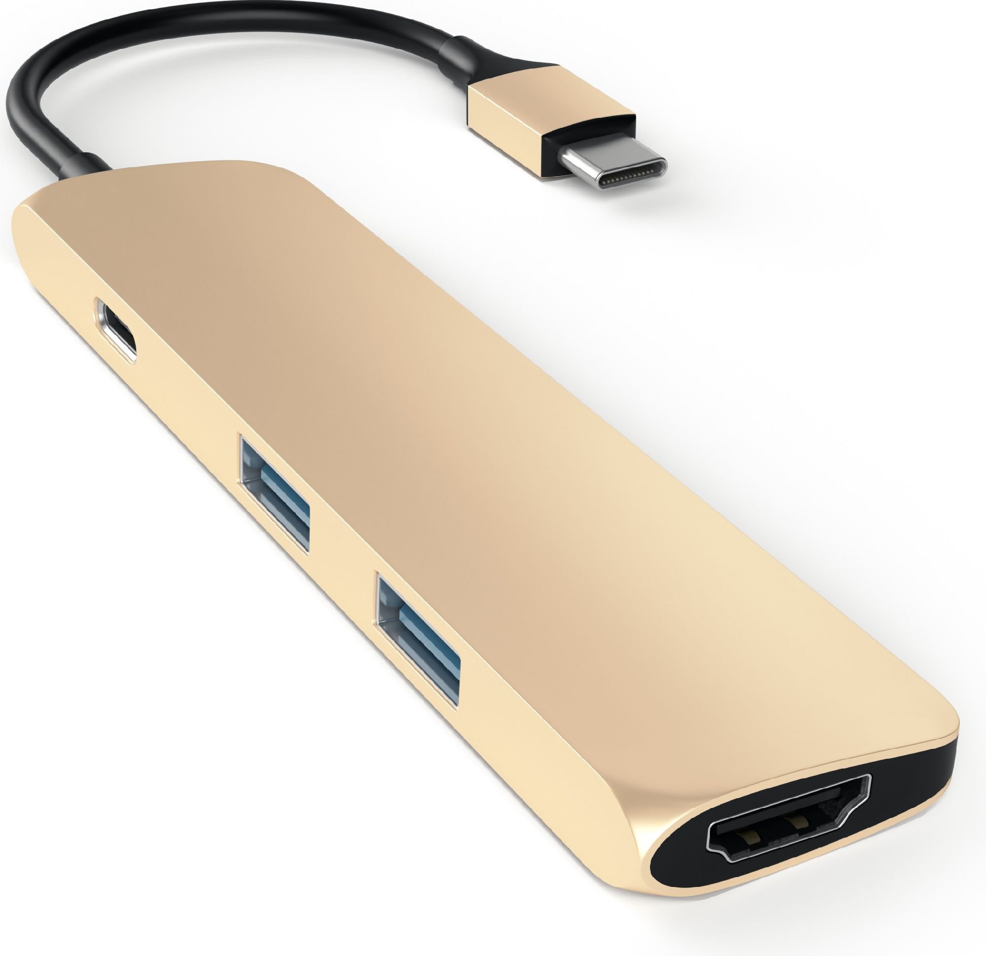 Adaptor Satechi pentru Apple Macbook, Multi Port USB-C la USB, HDMI 4K, Gold