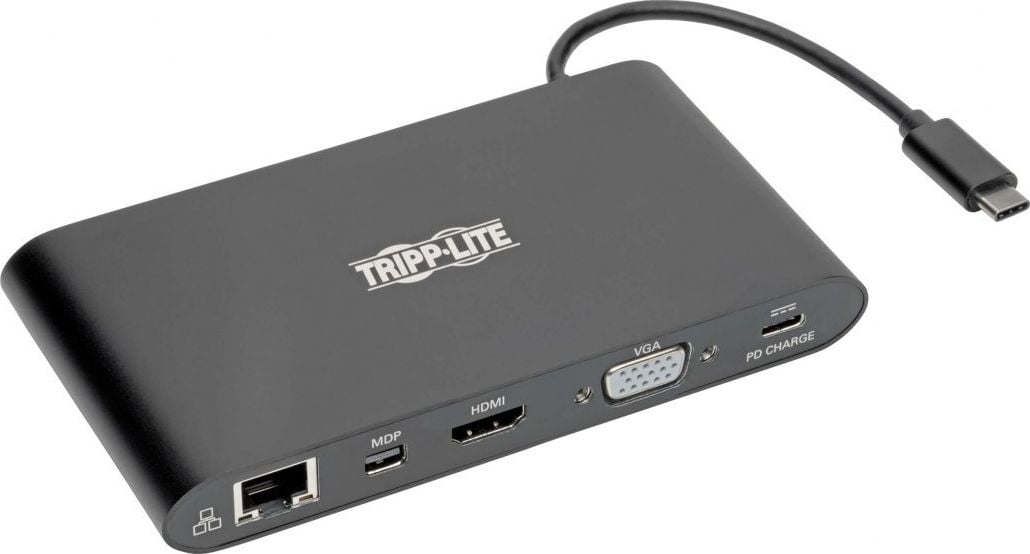 Stacja/replikator Tripp Lite Tripp Lite USB-C Dock, Dual Display - 4K HDMI/mDP, VGA, USB 3.2 Gen 1, USB-A/C Hub, GbE, Memory Card, 100W PD Charging