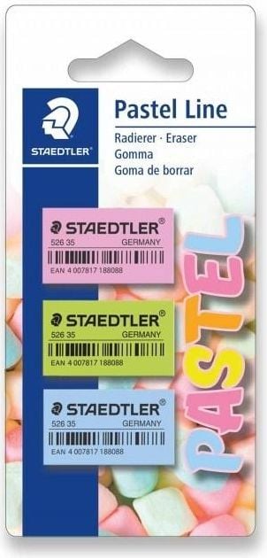 Corectoare si radiere - Eraser Staedtler 3 piese pastel