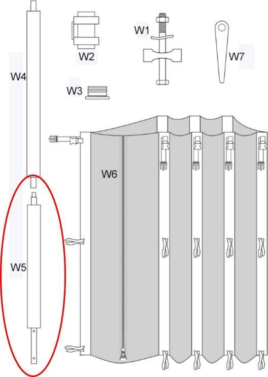 Stâlp de plasă inferior pentru trambulină Zipro 14FT/435cm