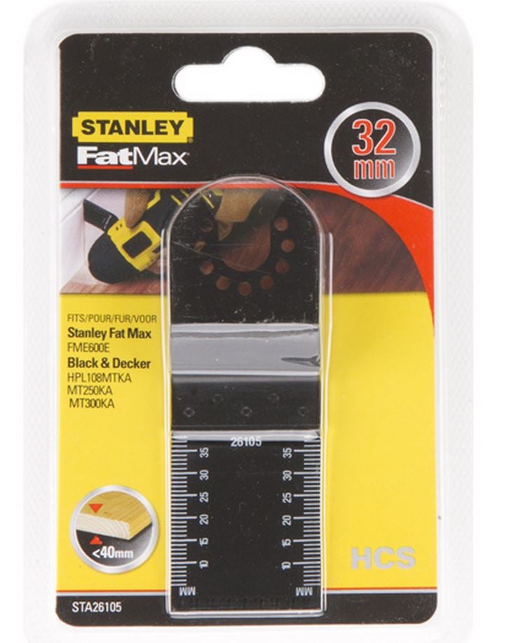 Lama ferastraului Stanley 15TPI HCS FatMax 32x40mm pentru taierea lemnului de esenta moale si a plasticului (STA26105)
