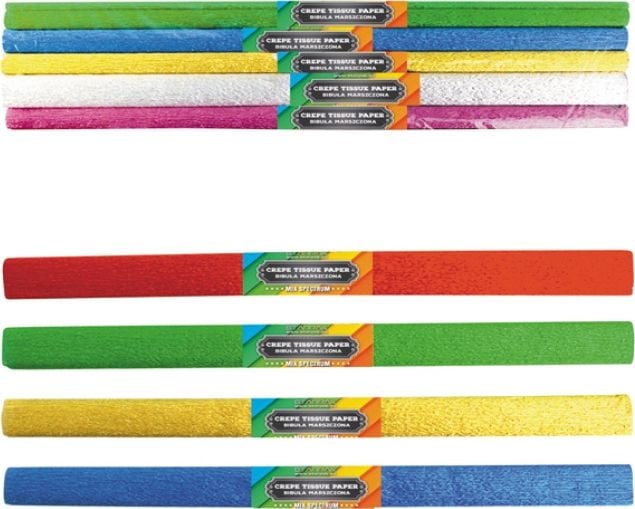 Starpak Hârtie creponată metalizată 25x50cm MIX culoare 5 buc. (239760)