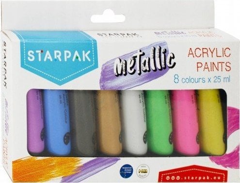 Starpak VOPSELE ACRILICE 8KOL 25ML METAL STK WB 6/24