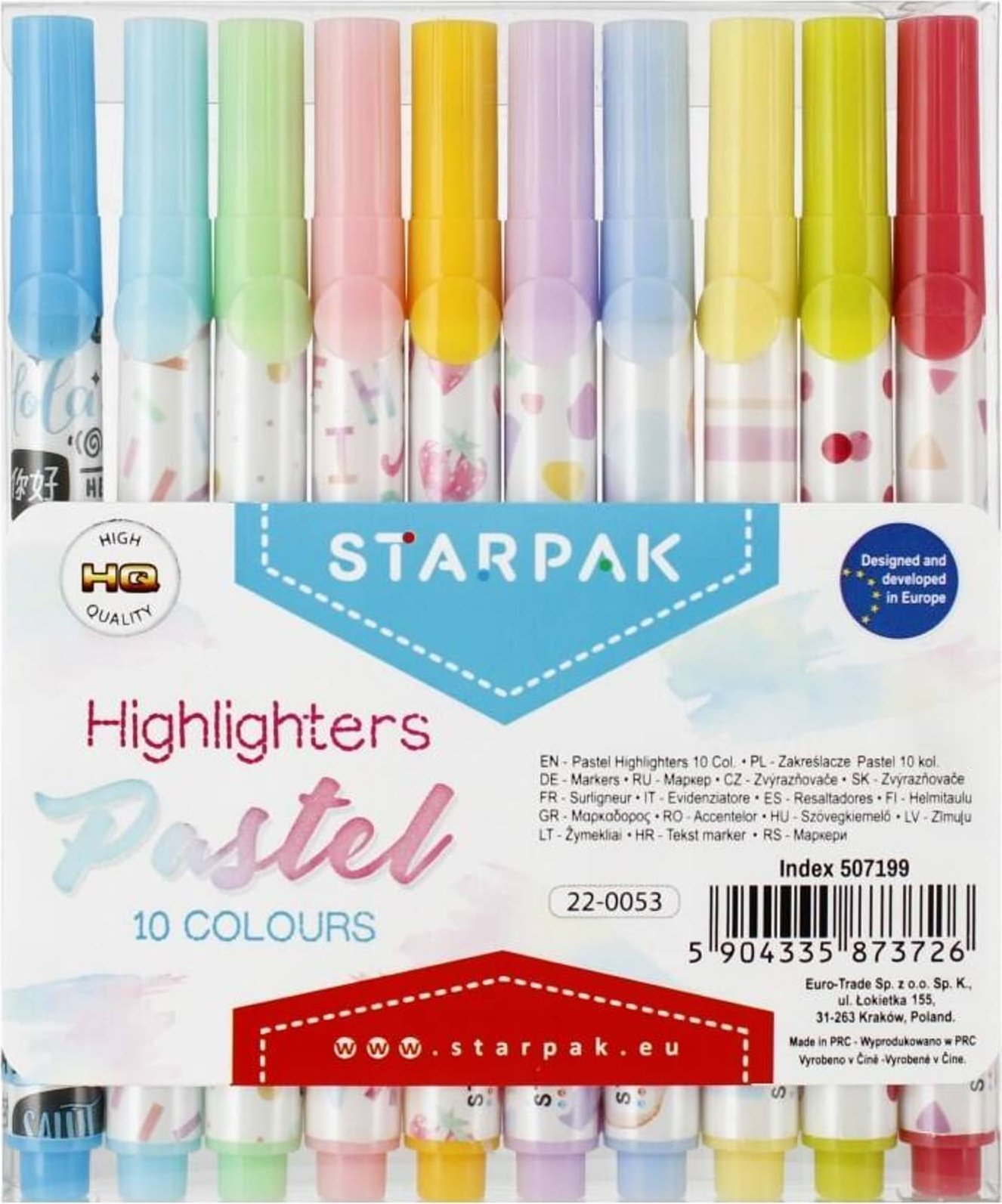 Starpak HIGHLIGHTER 10KOL PASTEL STK CAZ 12/144