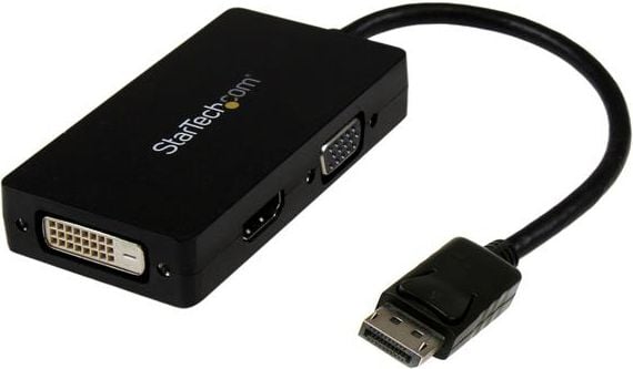StarTech DisplayPort - HDMI - D-Sub (VGA) - Adaptor AV DVI-D negru (DP2VGDVHD)
