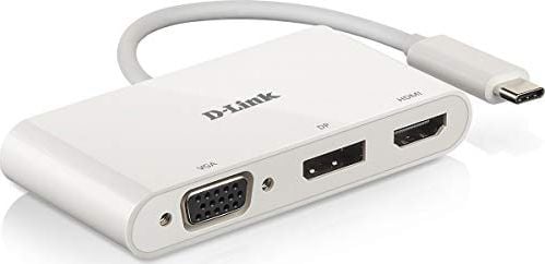 Stație adaptor/replicator D-Link 3-în-1 USB-C la HDMI/VGA/DisplayPort