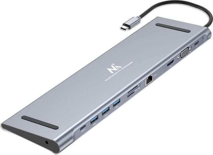 Statie de andocare HUB Type-C 11in1 USB-C MCTV-850, argintiu