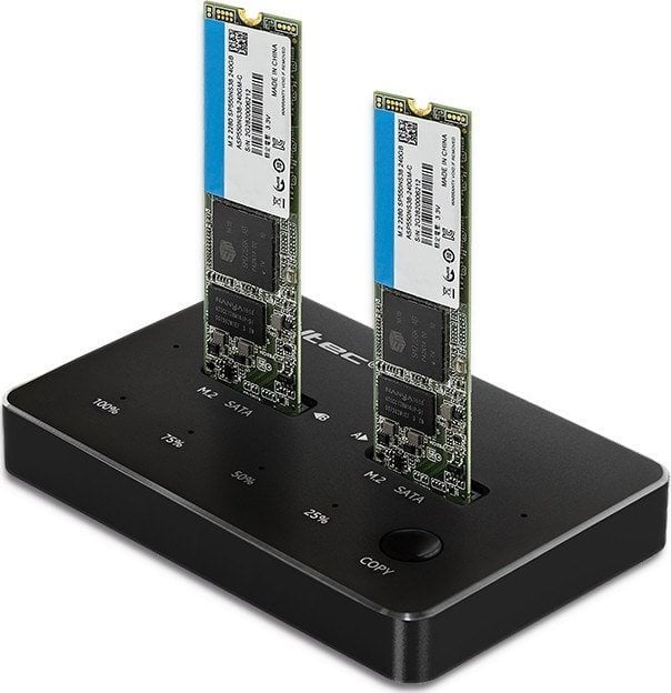 Stație de andocare Qoltec Stație de andocare pentru 2x SSD M.2 SATA | NGFF | USB tip C