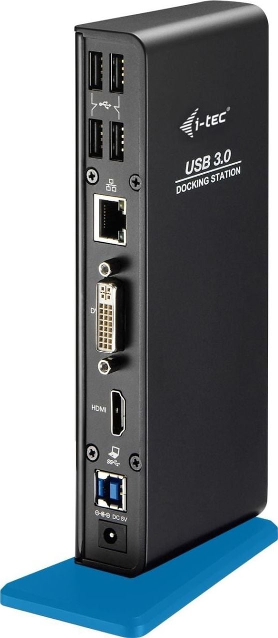 Statie dubla de andocare , itec , USB 3.0 HDMI DVI Full HD + USB , negru