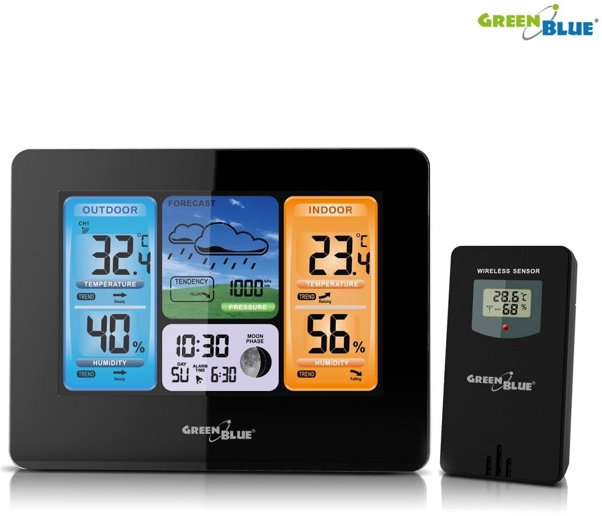 Statii meteorologice - Statie meteo greenblue culoare wireless cu DCF (GB526)