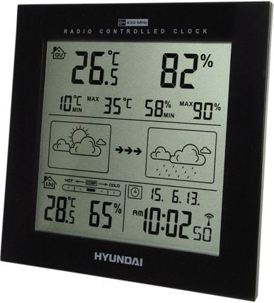 Statii meteorologice - Statie meteo hyundai WS 2244,neagra,Ecran LCD,Raza de actiune: 30 m