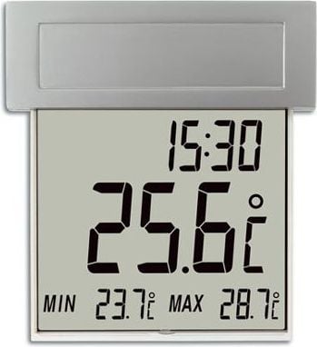 Stație meteo solară TFA 30.1035 Vision,Otel,Termometru,Afișaj electronic