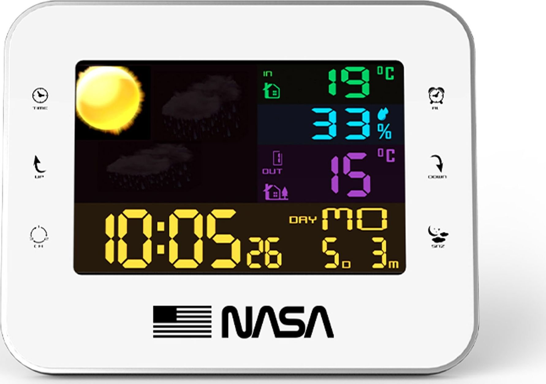 Statie Meteorologica Ws500 Nasa, Ceas de masa , alarma, termometru si senzor exterior, alb