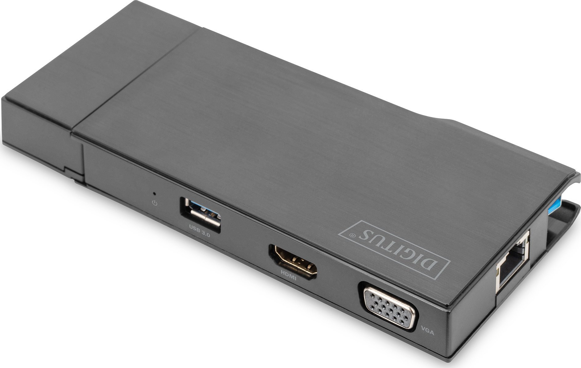 Stație/replicator Digitus Stație de andocare DIGITUS USB tip A cu 7 porturi, 4K 30Hz, HDMI, VGA, 2x USB 3.0, SD microSD, RJ45