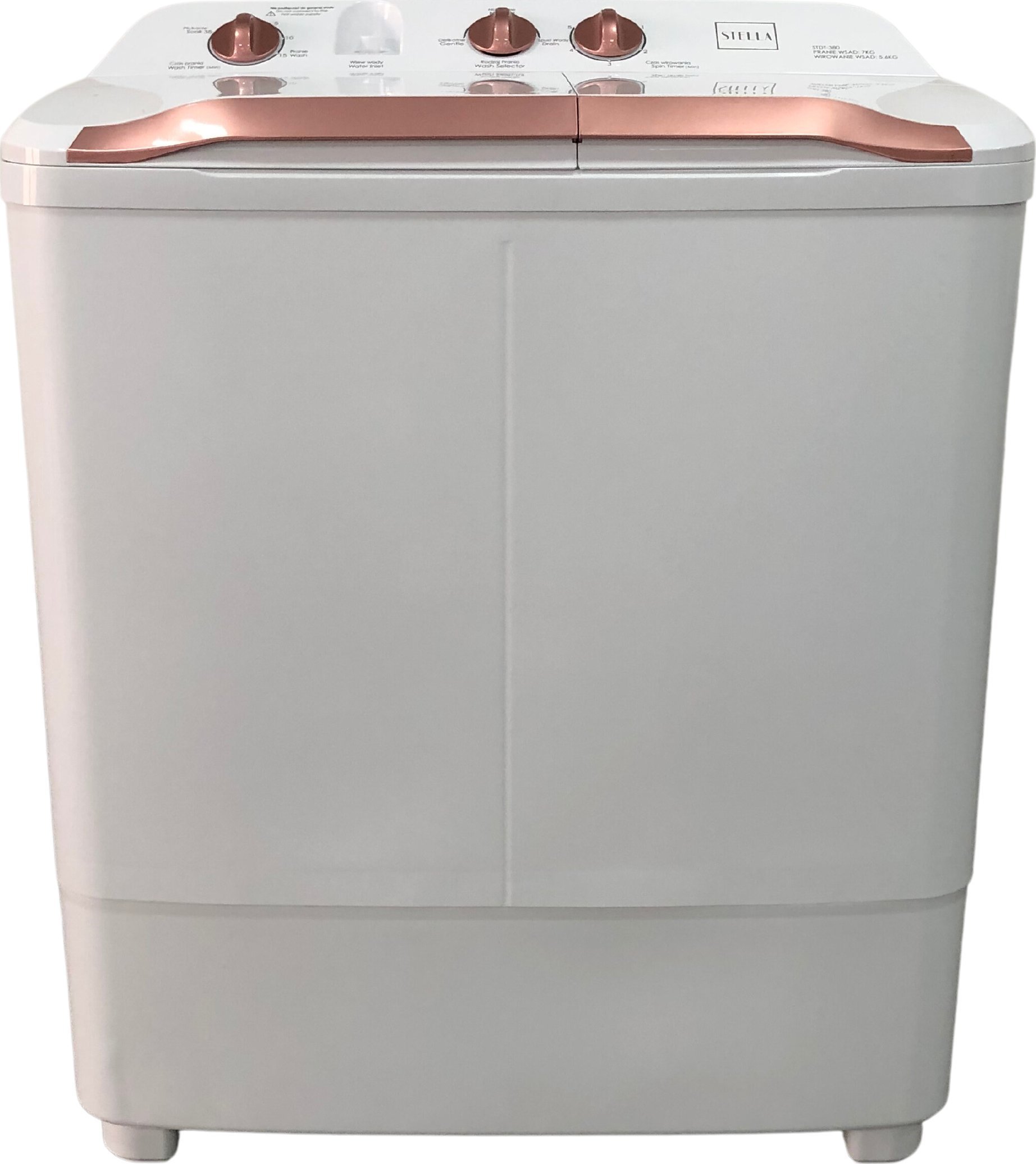 Masini de spalat rufe - Masina de spalat rufe  STELLA STDT-380,
Alb, aur roz,7 kg