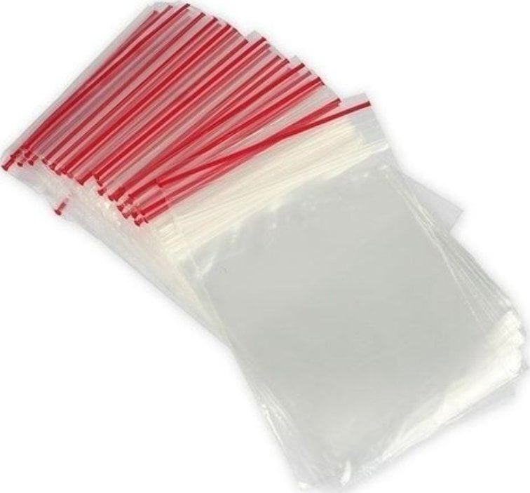 Set 100 pungi de plastic transparent cu fermoar ziplock dimensiune 20 cm x 25 cm