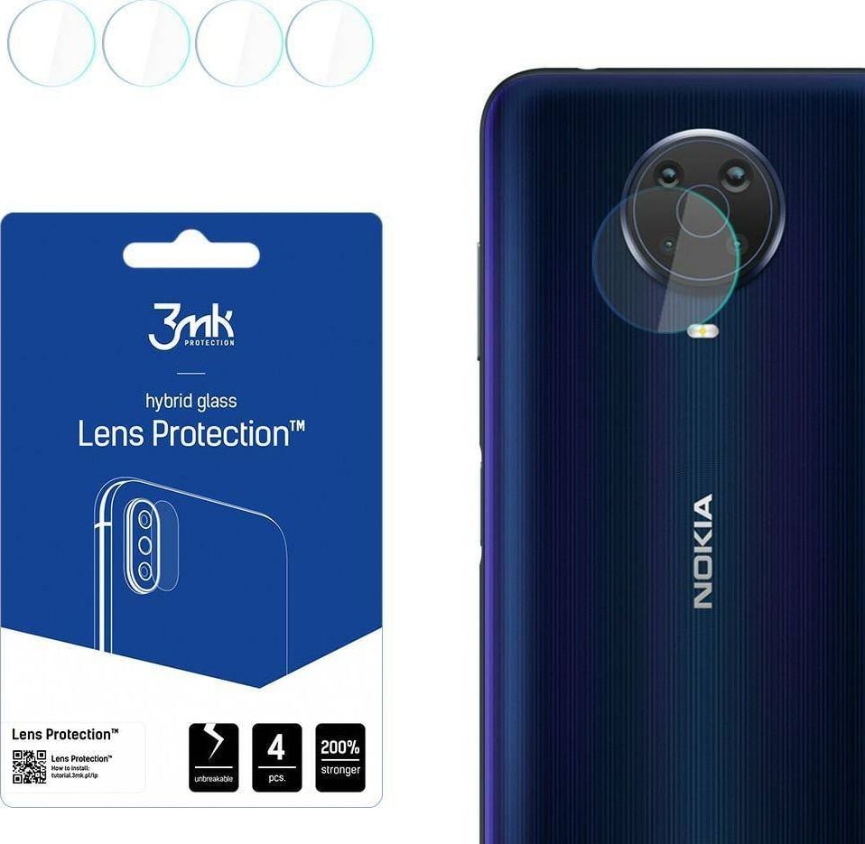 Sticlă hibridă 3MK pentru obiectivul camerei 3MK Protecție lentilă Nokia G20 [PACHET DE 4]