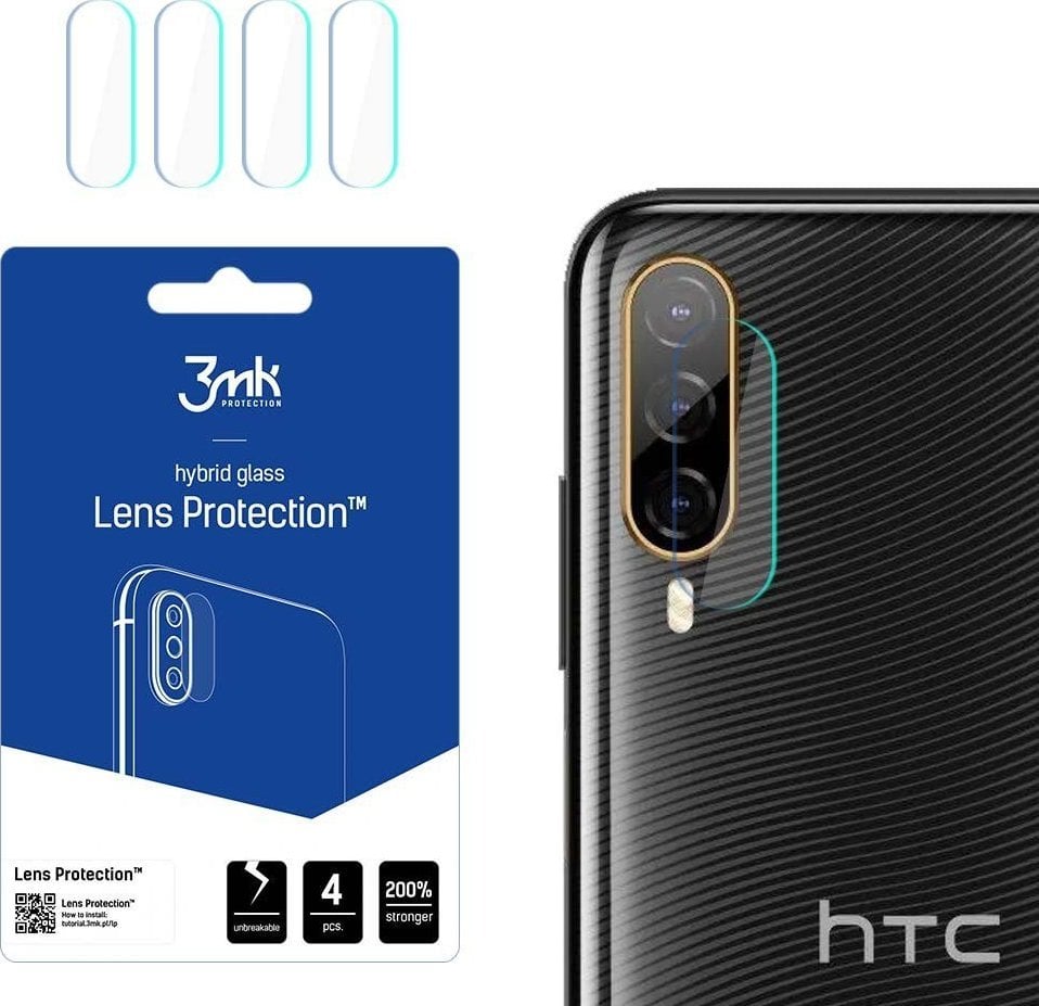 Sticlă hibridă 3MK pentru obiectivul camerei Protecție lentile 3MK HTC Desire 22 Pro [PACHET DE 4]