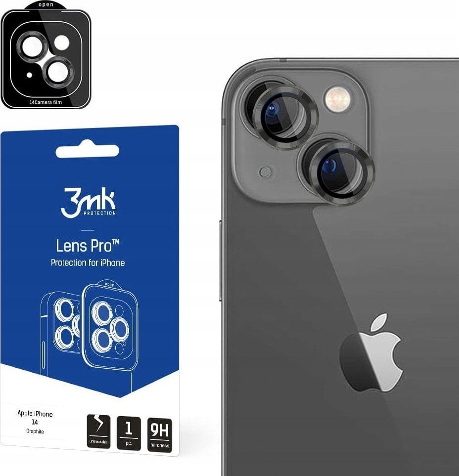 Sticlă hibridă 3MK pentru obiectivul camerei 3MK Lens Protection Pro Apple iPhone 14 grafit/grafit