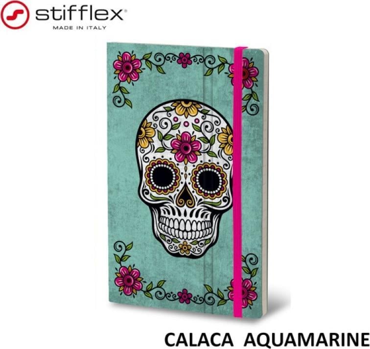 Stifflex Notebook STIFFLEX, 13x21cm, 192 pagini, Calaca - Acvamarin