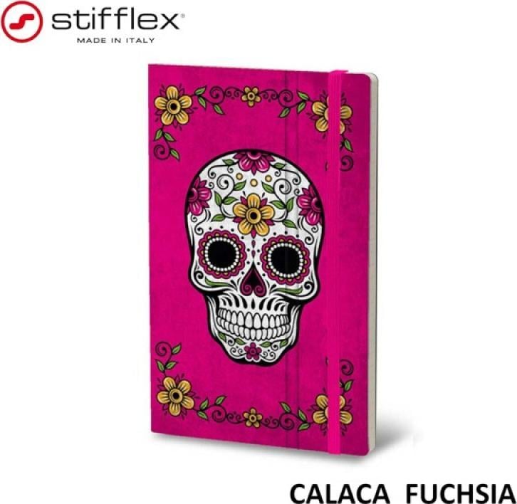 Stifflex Notebook STIFFLEX, 13x21cm, 192 pagini, Calaca - Fuchsia