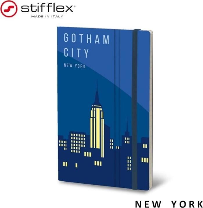 Stifflex Notebook STIFFLEX, 13x21cm, 192 pagini, New York