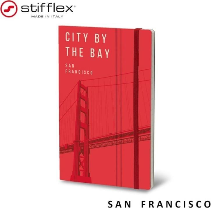 Stifflex Notebook STIFFLEX, 13x21cm, 192 pagini, San Francisco