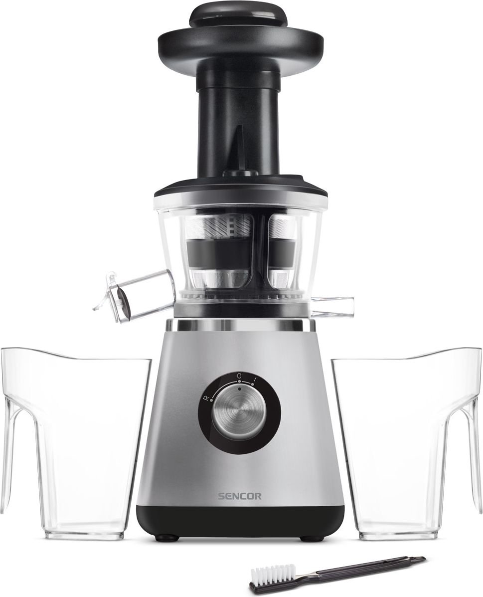 Storcator de fructe si legume Sencor SSJ 4041BK, 400W, 60 rpm, 0.8 l, Argintiu