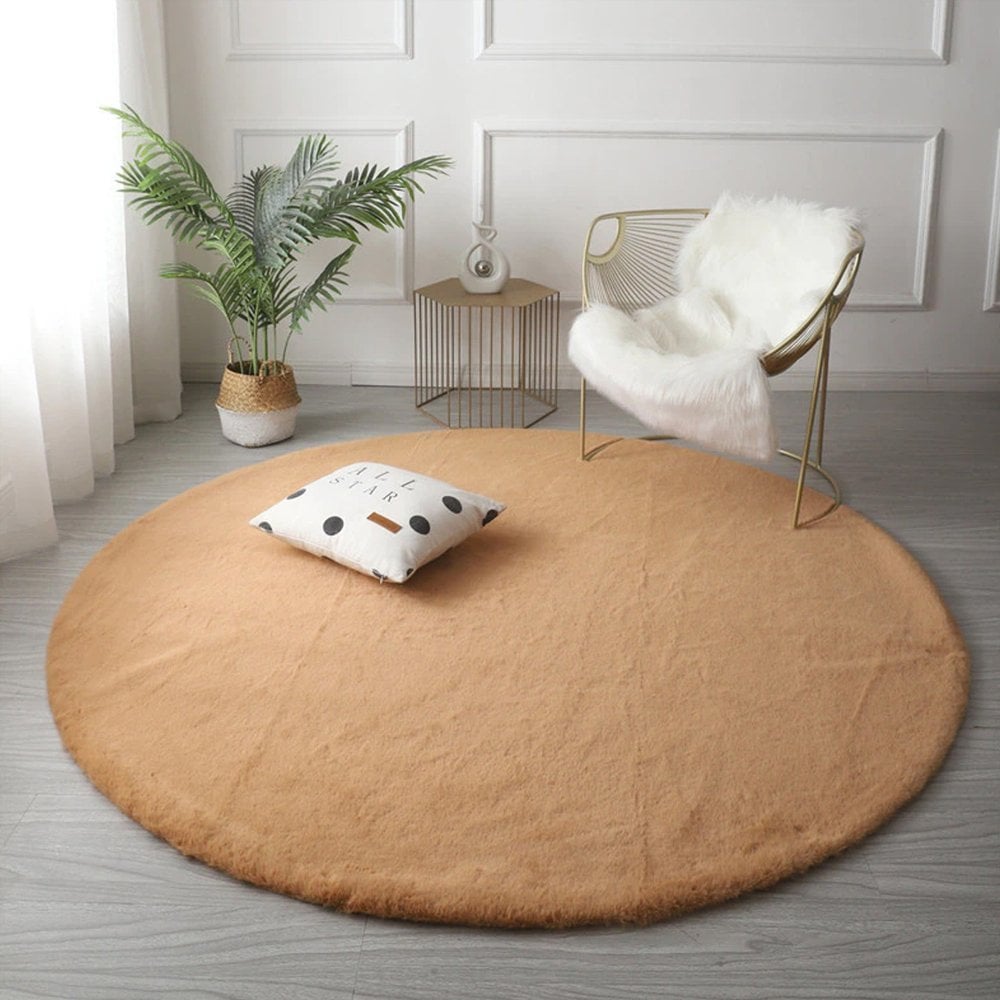 Covor rotund Strado Rabbit Strado 100x100 LightCamel (bej)