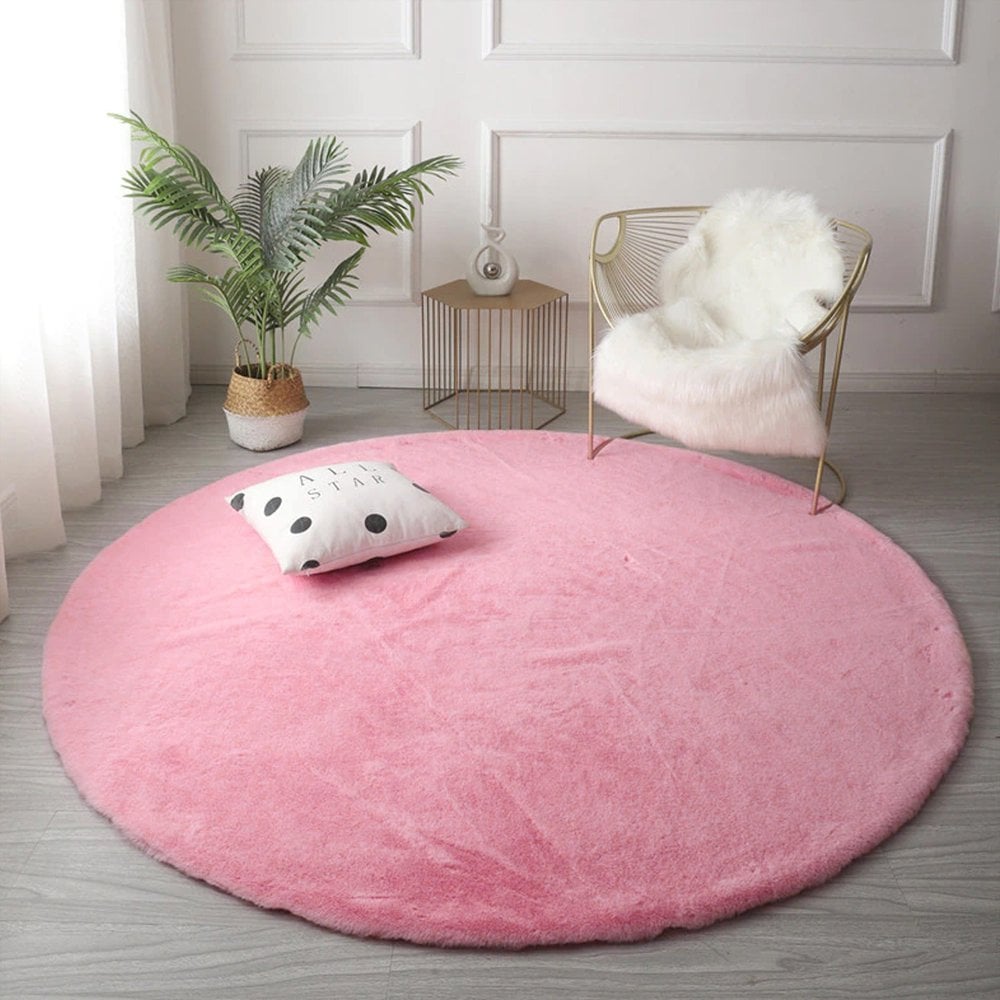 Covor rotund Strado Rabbit Strado 180x180 SakuraPink (roz)