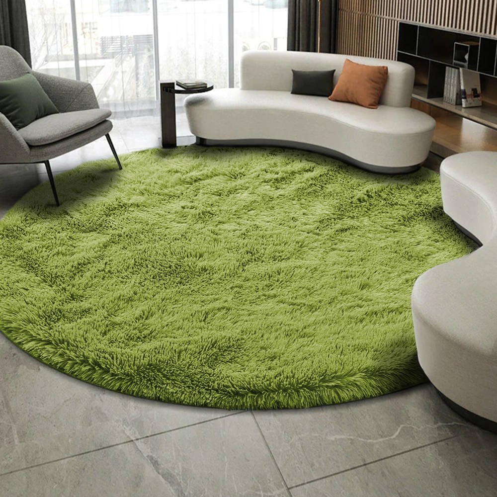 Strado Covor rotund Shaggy Strado 140x140 GreenGrass (Verde) universal