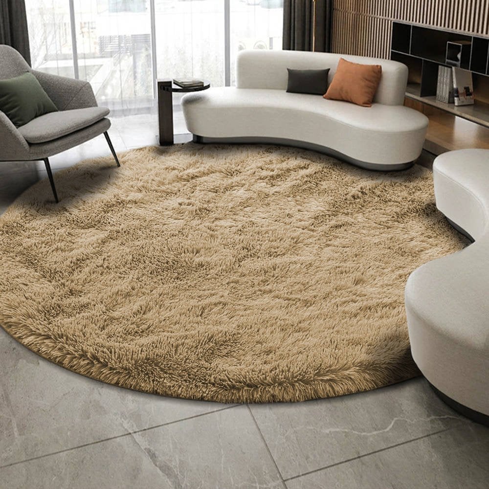 Strado Covor rotund Shaggy Strado 300x300 CappuccinoCamel (Maro deschis)