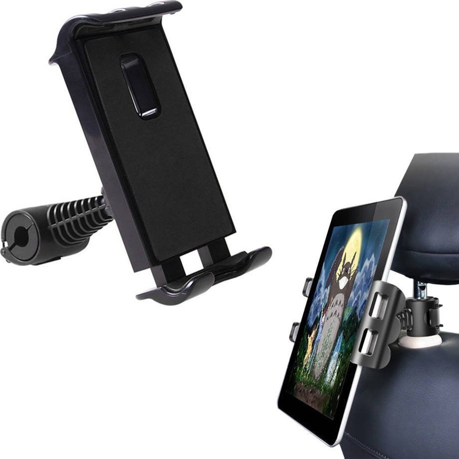 Suport scaun auto Strado tetiera pentru tablete si telefoane (Negru) universal