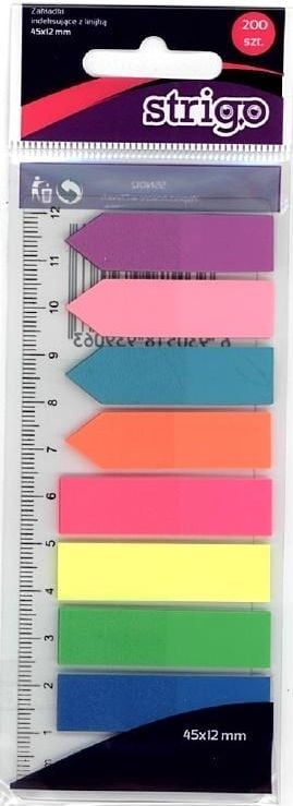 Clape de indexare Strigo Neon cu riglă 45x12mm STRIGO