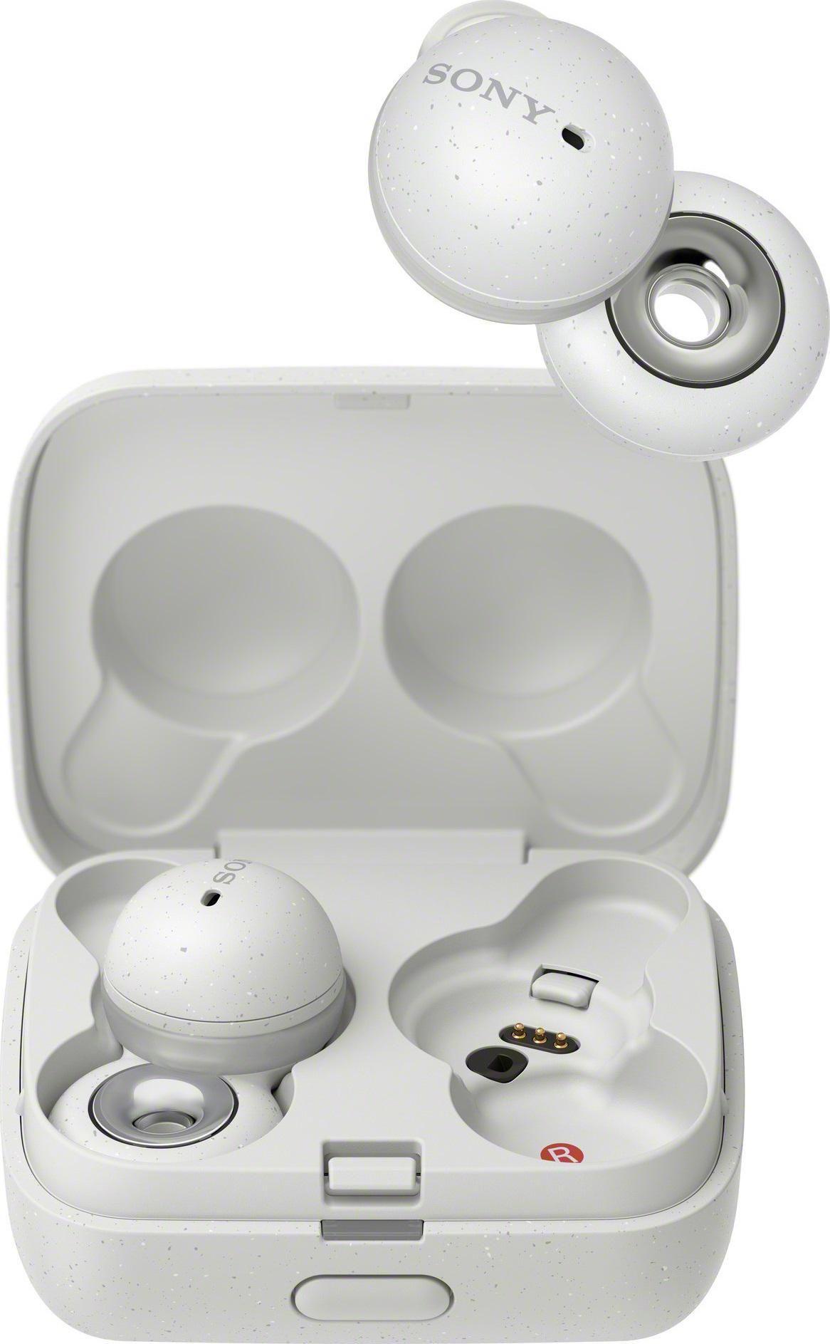 Casti In-Ear Sony Link Buds WF-L900W, True Wireless, Bluetooth, Microfon, Fast Pair, IPX4, Autonomie de pana la 17.5 ore, Alb