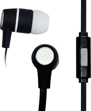 Casti audio de silicon cu microfon si controlul volumului , Vakoss , SK214K , Stereo , negru