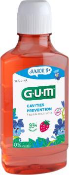 Apa de Gura pentru Copii, GUM, Junior, cu Fluor, Varsta 6+ ani, Aroma Capsuni, 300ml