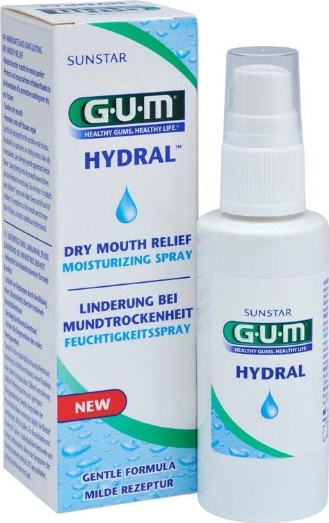Spray Hydral Sunstar GUM 50 ml,Medicamente fără prescripție medicală,fără glicerină și parfum puternic, Aroma plăcută de mentă pe bază de plante