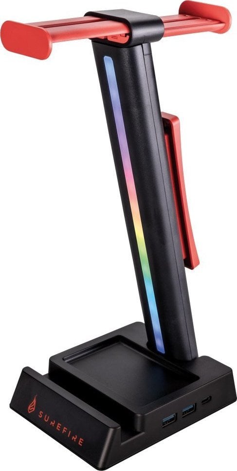 Suport pentru căști multifuncțional SureFire Vinson N2 Dual Balance RGB, negru, plastic ABS, 48847, negru, 2x USB 3.2 Gen