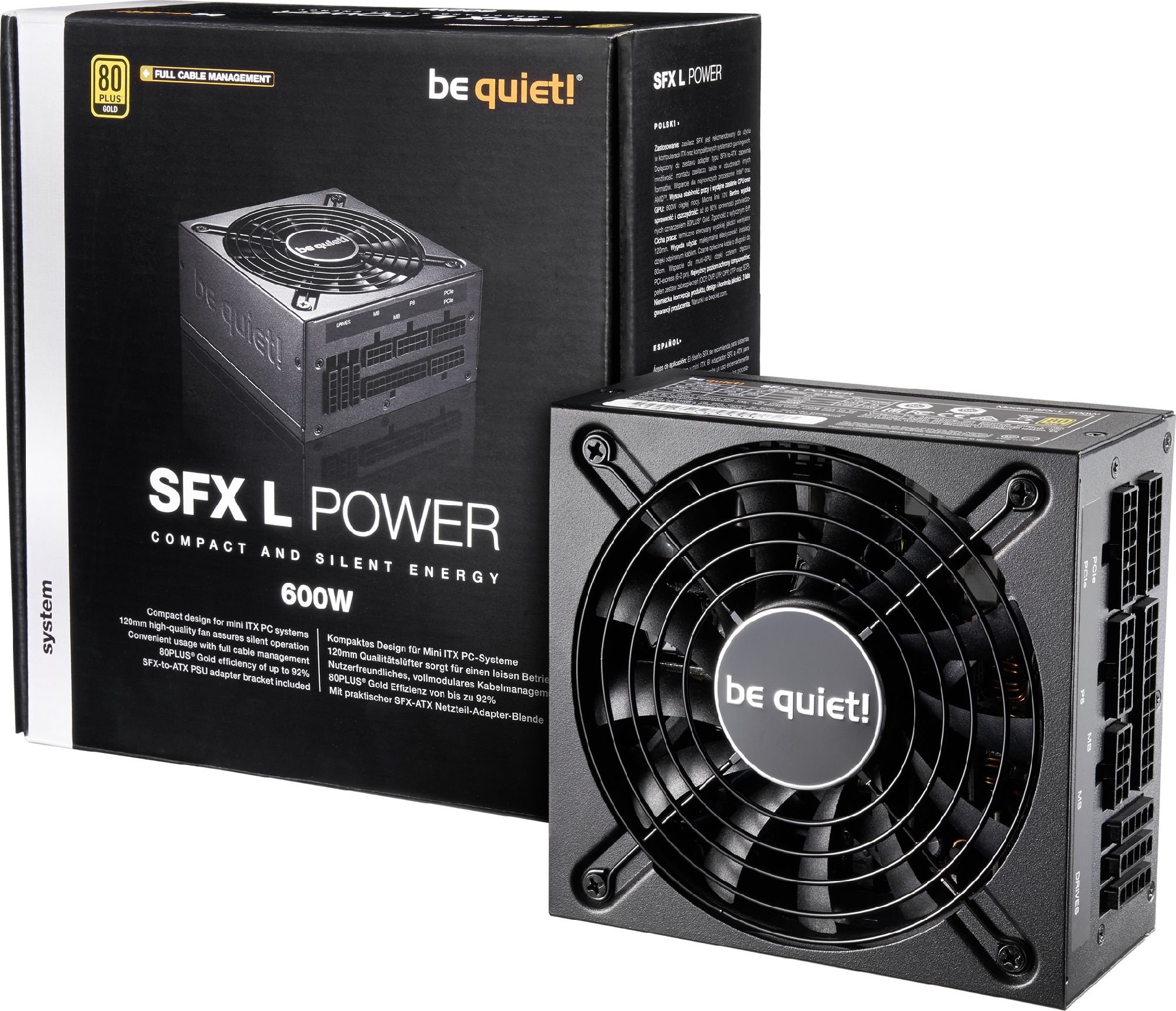 Sursa be quiet! SFX L Power, 80 PLUS® Gold, 600W, Fully Modular, PFC Activ