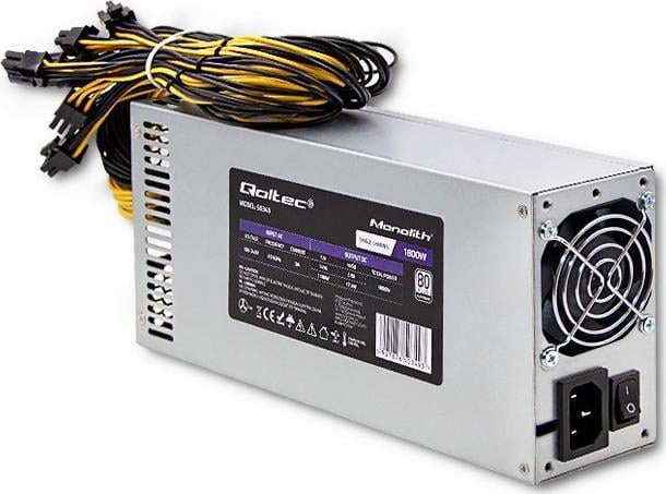 Sursă de alimentare Qoltec Gaming Miner PCI-E 1800W (50349)