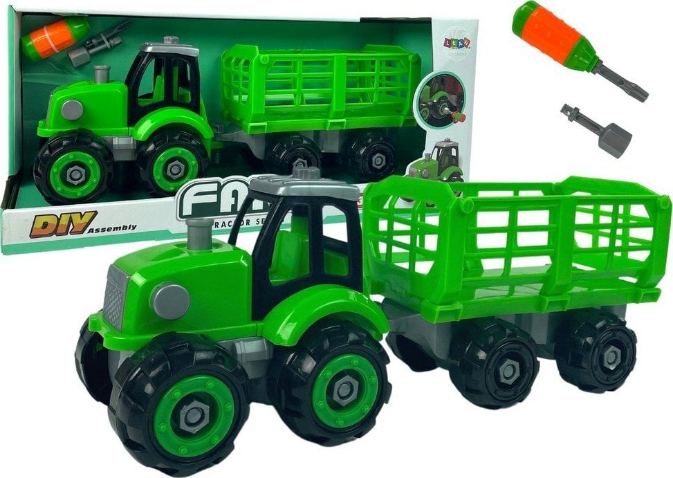 Șurubelniță retractabilă LeanToys Traktor Green DIY