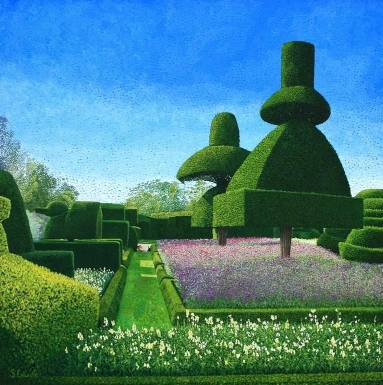 Susan Entwistle Pass cu plic Levens Hall Topiary