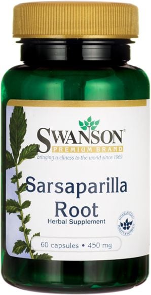 Swanson Sarsaparilla 60 capsule, suplimente de dieta, Vitamina D, Vitamina C, Vitamina A, Fier, Siliciu