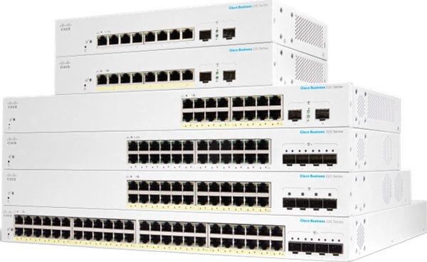 Comutare Cisco Cisco Switch Bus 220 SmtSwitch 8p GE PoE Ext PS 2x1G