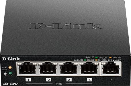 Switch D-Link DGS-1005P, 5x 10/100/1000, 10 Gbps