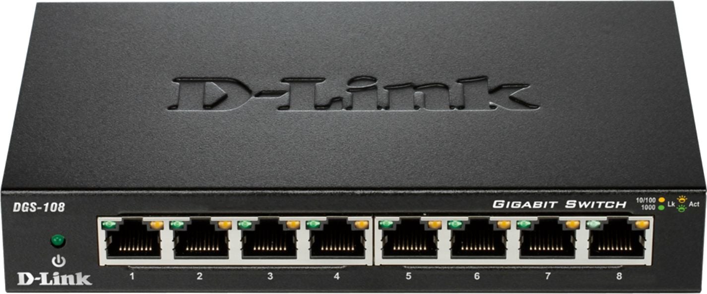 Switch D-Link DGS-108, 8 porturi 10/100/1000